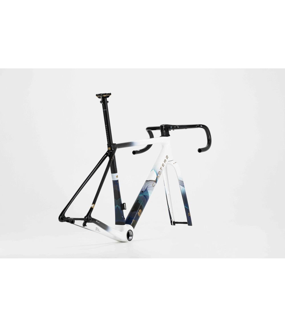 CHAPTER2 RIRA FRAMESET(DISC BRAKE), COL#01 WHITE FADE W/SWIRLS, LARGE