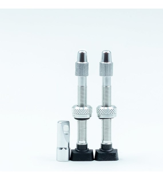 JRC Aluminiowe wentyle Tubeless | 2 szt. | 44mm | Srebrny