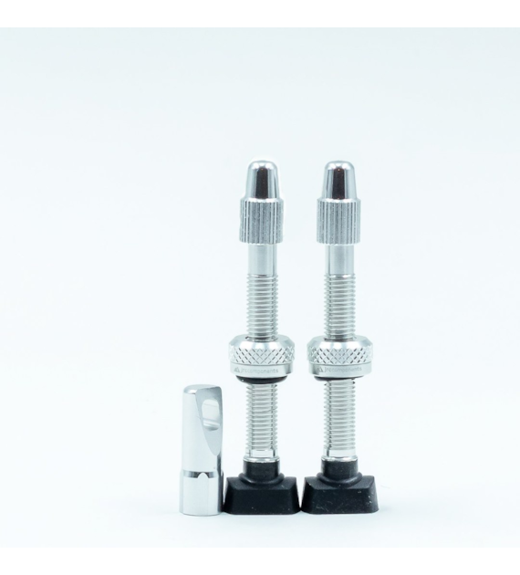 JRC Aluminiowe wentyle Tubeless | 2 szt. | 44mm | Srebrny