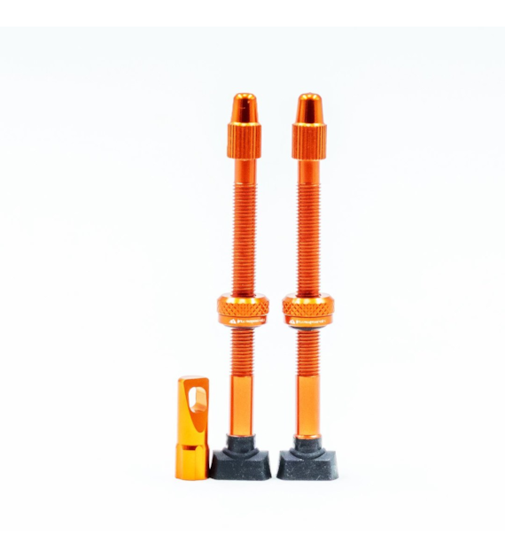 JRC Aluminiowe wentyle Tubeless | 2 szt. | 68mm | Pomarańczowy