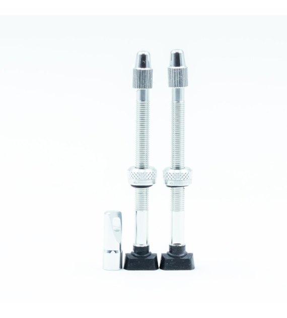 JRC Aluminiowe wentyle Tubeless | 2 szt. | 68mm | Srebrny