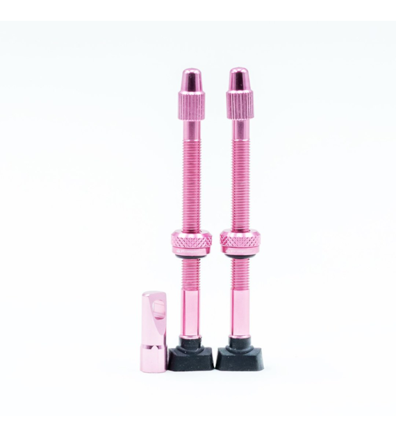 JRC Aluminiowe wentyle Tubeless | 2 szt. | 68mm | Różowy