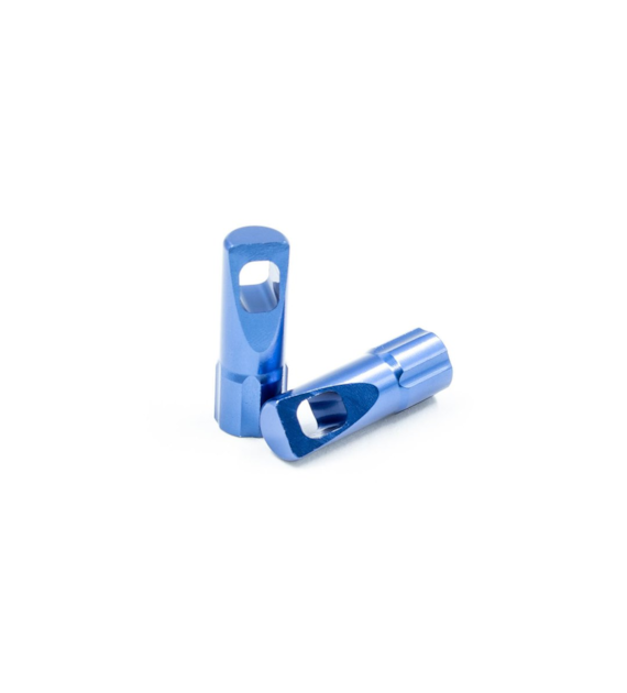 JRC Anodowane nakrętki wentyli 2 szt. Niebieski