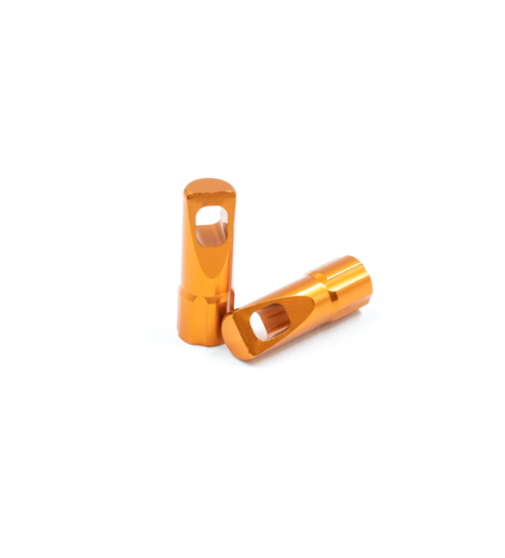 JRC Anodowane nakrętki wentyli 2 szt. Pomarańczowy