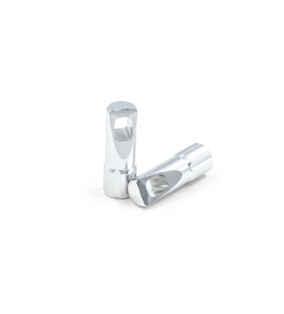 JRC Anodowane nakrętki wentyli 2 szt. Srebrny